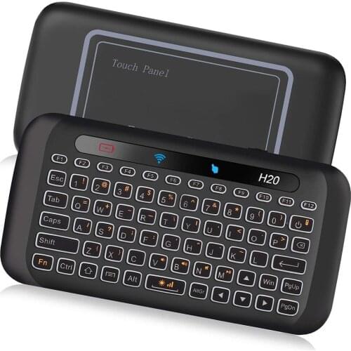 2.4Ghz Mini Wireless Keyboard With Touchpad Mouse Combo 7 Color Adjust Auto-Rotation Touch Panel Handheld Remote Control Mouse