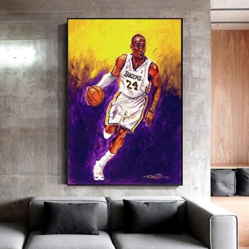 Great Basketball Player Kobe Bryant Poster Living Room Decoration Canvas Painting Wall Art Home Deocor (No Frame)