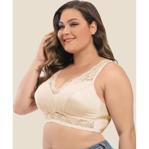 Sexy Wireless Active Bra Vest Lace Plus Size Women Sleeping Bralette Seamless Underwear 3XL Pink Lingerie Brasier Mujer