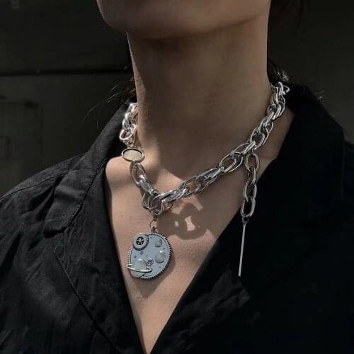 KMVEXO Punk Hip Hop Unisex Earth Pendant Necklaces for Women Mens 2019 Fashion Big Metal Chains Street Jewelry Necklace Gifts