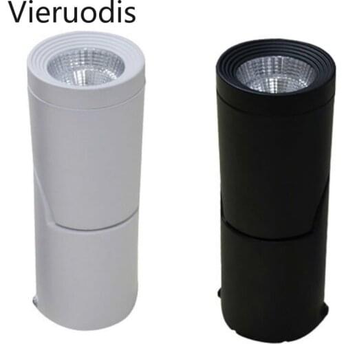 COB Ceiling Spotlight LED Surface Mounted Folding Downlight Ceiling Light 360 Adjustable Black and White Home Lighting Fixture