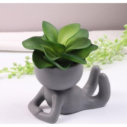 Flower Pot Creative Humanoid Plant Pot Crafts Fleshy Succulent Pot Vase Home Garden Office Desktop Decoration