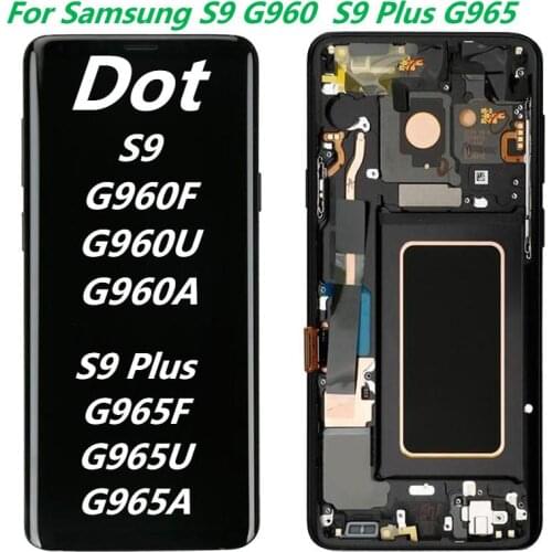Original AMOLED For Samsung Galaxy S9 Plus G965F Monitor With Frame For Samsung S9 G960F LCD Touch Screen Digitizer Assembly