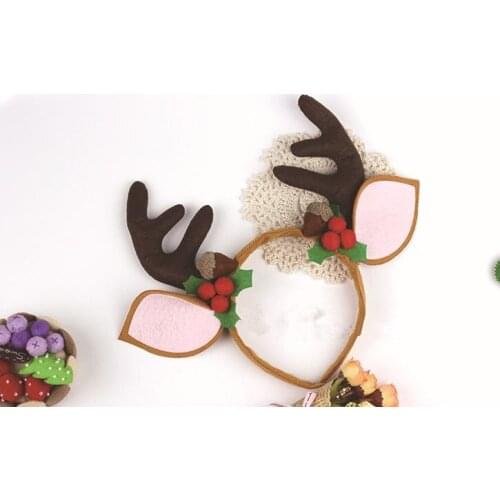 Felt diy craft Merry Christmas Headband Santa Xmas Party Decor Double Hair Band Clasp Head Hoop Toys