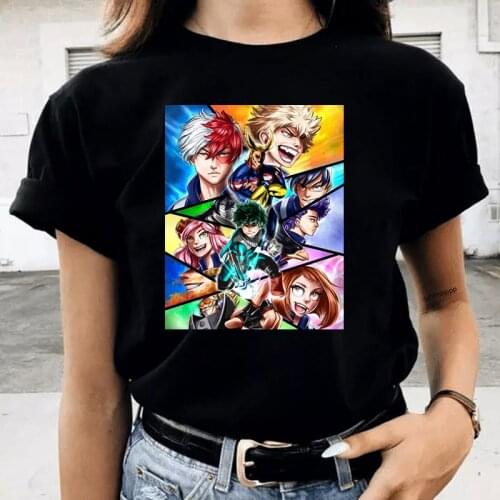 Japanese Anime My Hero Academi T-shirts Boku No Hero Academia Women Tshirts Vintage Short Sleeve Female Tshirt Graphic T Shirts