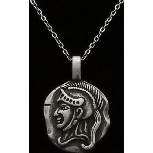 INSCHIC New Arrival Athena Avatar Queen Engrave Face Stainless Steel Necklaces Unix Women Man Chains Punks Vintage Round Jewelry