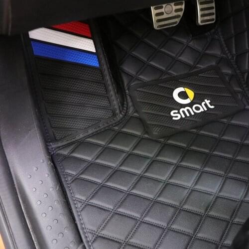 For Mercedes Smart 453 Fortwo Car Leather Floor Mats Decoration Anti Dirty Pad Waterproof Carpet Car InteriorStyling Accessories