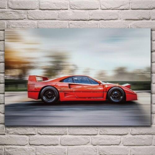 Red super car racing sport vehicle fabric poster living room home wall decorative canvas silk art print KJ615