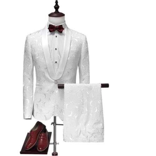 2019 High Quality Fashion Single Button Wedding Suits Men Casual Mens Dress Suits Business Suits Blazers Suits(Jacket+Pants)