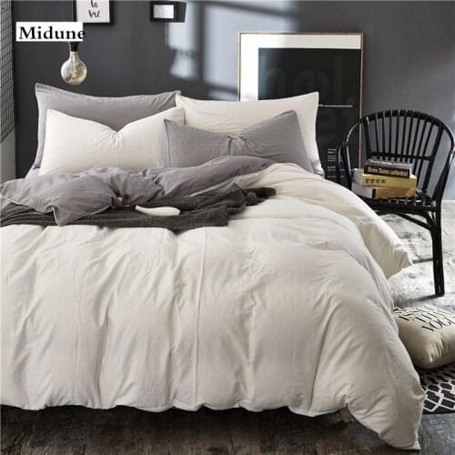 Pure color washed cotton duvet cover set winter comforter cover bedsheet Pillowcase bedding sets Twin Queen King size Bedlinen