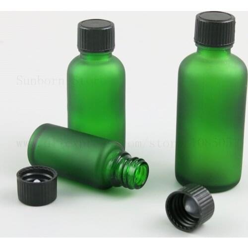 Essential Oil Matte Blue Green Glass Bottles Containers Vials 5/10/15/20/30/50/100 ml Sample Glass Refillable bottle 20pcs