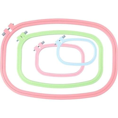 4PCS Embroidery Hoops Square Shape Cross Stitch Hoops DIY Craft Embroidery Set Sewing Accessories 5 Inch 6 Inch 10 Inch 12 Inch
