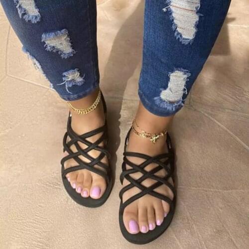Comfy Beach Shoes Spring Women Rope Sandals Cute Shoes Casual Braided Fashion Flats Sandal Woman Summer Beach Slides Slip-on