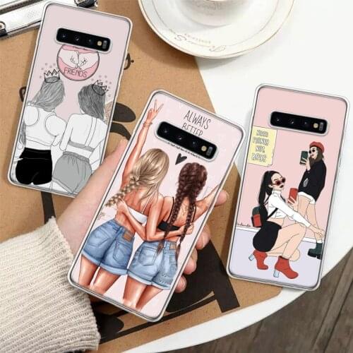 Girls Best Friends Forever BFF Silicon Phone Case For Samsung Galaxy A51 A71 A70 A50 A40 A30 A20E A10S A01 A21 A6 A7 A8 A9 Plus