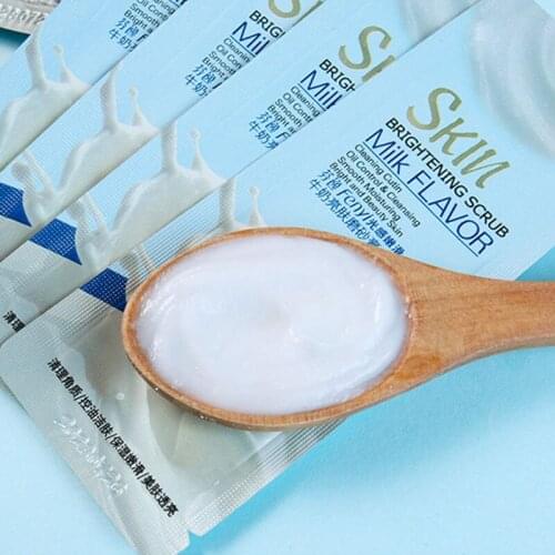 7pcs Laikou Milk Brighten Body Scrub Exfoliating Deep Cleansing Nourishing Oil-Control Moisturizing Whitening Body Care SkinCare