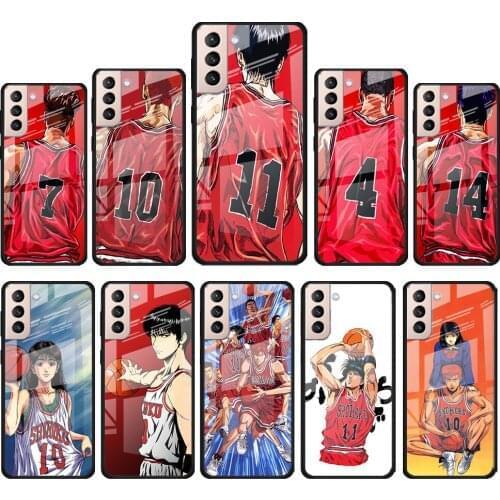 Slam dunk Sakuragi for Samsung Galaxy S21 Ultra Plus A72 A52 4G 5G M51 M31 M21 Luxury Tempered Glass Phone Case Cover