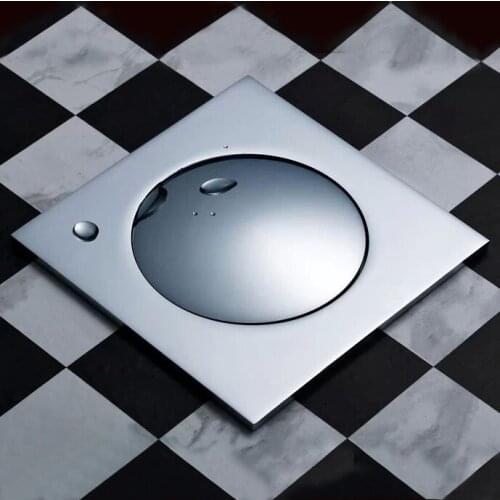 Shower Drain 10cm*10cm Push Down Pop-Up Drain Strainer Chrome Brass Square Drainer Floor Drain Waste Grate Bath Accessor