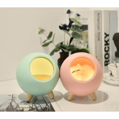 LED USB dimmable night light bionic cat atmosphere light bed with sleep light children baby gift Drop shipping