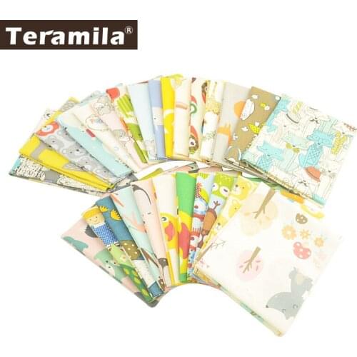 Teramila 20x50cm/pcs 100% Cotton Fabric Animal Design Telas Por Metro DIY Patchwork Algodon Baby Kids Cloth Craft Tissus Stoffen