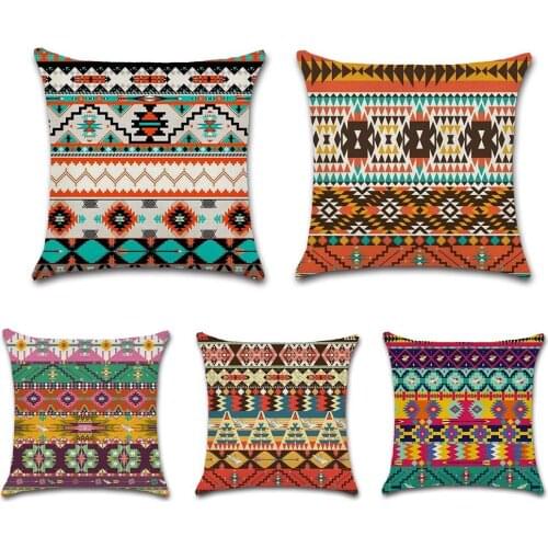 Islamic style Geometric pattern linen polyester Cushion Cover decorative Home sofa chair car seat friend bedroom gift pillowcase
