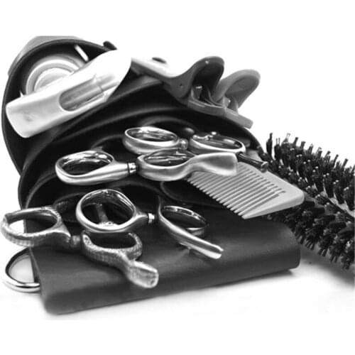 PU Leather Hairdressing Pouch New Scissors Bag Waterproof Barber Hair Scissor Bag Waist Shoulder Belt Barber Pouch