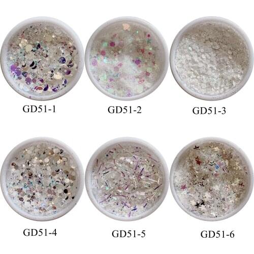 1 Jar Different Mix Glitter Jars Different Size and color Glitter Mix GD51