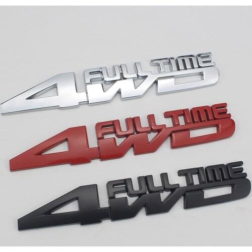 1 Pcs 3D Metal 4WD Full Time Chrome Emblem Badge sticker car Accessories for Wrangler Guide Jeep Toyota Ford Subaru Car Styling