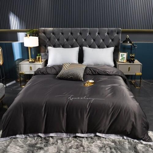 1PC Duvet Cover Washed Silk Solid Color Quilt Cover High-Grade Real ​Comforter Cover Home Textile Full Queen King Size