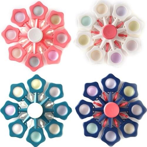 1pc Simple Dimple Luminous Gyro Keychain Push Bubble Sensory Toy Anti-stress Relaxing Autism Toys Stress Relieve Special Needs