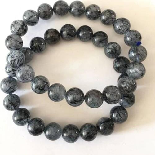 Approx8-8.5mm A Natural blue rutile quartz bracelet beads