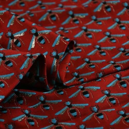 2 color polyester bee jacquard fabric for thick women dress winter coat DIY skirt cloth tissu au metre handbag handmade Material