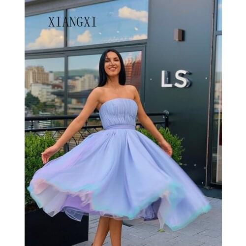 Sky Blue Homecoming Dress 2020 Satin A-Line Off The Shoulder Knee Length Graduation Dresses Short Party Gowns Homecoming Dress