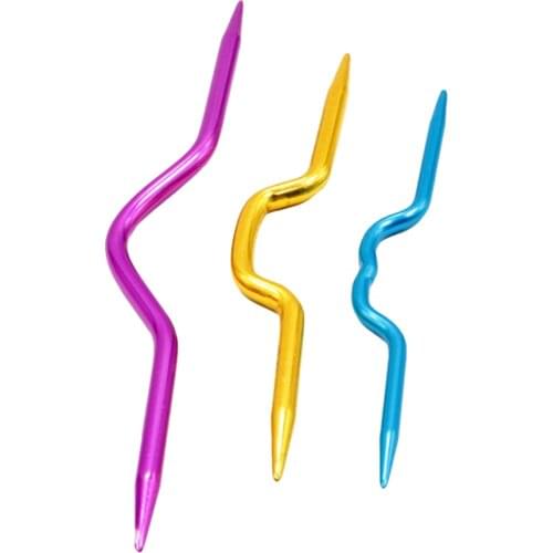 3 Pieces Aluminum Knitting Cable Needles Crochet Hooks Sewing Stitch Knit Tools