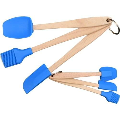 3 pcs Silicone Spatula Spoon Brush Set DIY Cooking Baking Utensil Tool Kit Kitchen Supplies
