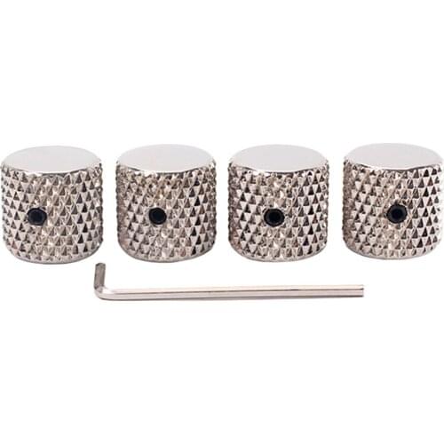 4 Pieces Guitars Knobs Alloy 20mm Dia for Guitars Music Accessory Kit Nickel
