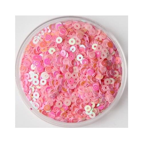 50g(12000pcs) 3mm Flat Round Loose Sequins Sewing Wedding Craft Children DIY Accessories Pink AB Confetti