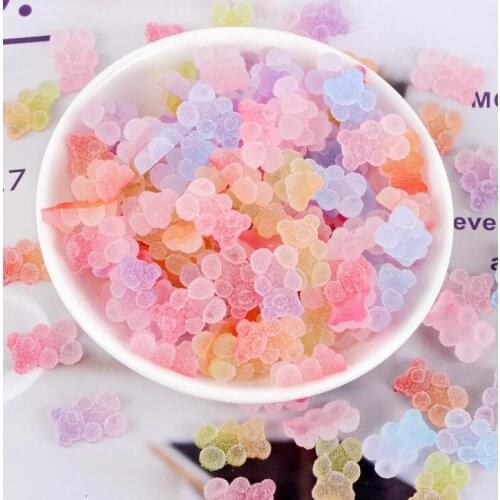 50pcs/lot Kawaii Resin Bear Decoration Craft Flatback Cabochon Embellishments for Scrapbooking DIY Hair Accessories