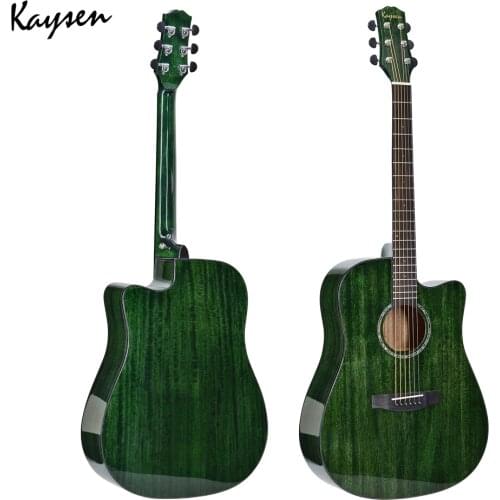 Kaysen 41inch Acoustic Guitar High gloss Solid Mahogany veneer Guitarra 6 Colors Red Blue Green Guitar Top Quality Wooden AGT106