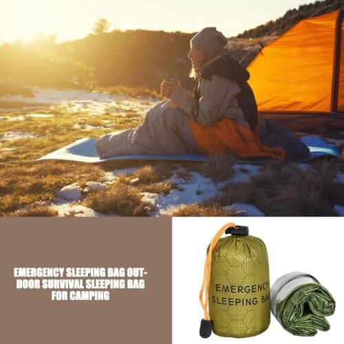 Emergency Sleeping Bag For Outdoor Survival Sleeping Bag Portable Survival Blanket With Whistle PE Aluminum Film Storage Bag