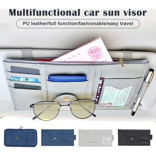 Car Sun Visor Bill Pen Business Card Holder CD DVD Organizer Storage Box Sunglasses Clip Stowing Organizer Car Styling