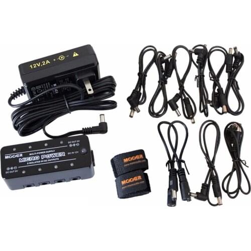 MOOER Micro Power S8 Pedal Power Supply 8 Isolate Outputs 12 Outputs for DC 9V/12V/15V/18V Guitar Pedal S12 Power Supply