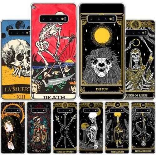 Death Tarot Phone Case For Samsung Galaxy S10 S20 FE S21 Ultra Note 10 9 8 S9 S8 S7 Edge J4 J6 J8 Plus Lite + Cover Coque