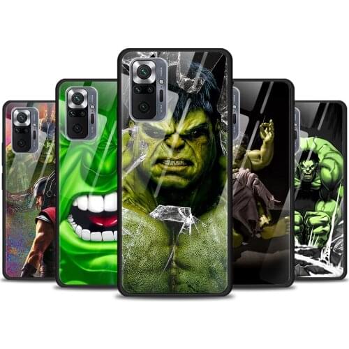 Marvel Hulk Avengers Tempered Glass Cover For Xiaomi Redmi Note 10 10S 9 9T 9S 8T 8 9A 9C 8A 7 Pro Max Phone Case