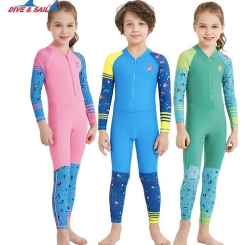 Kids Diving Swimming Suit Swimwear Full Body Jump Suit Dive Wet Suits Rash Guards Boy Girl Surf Swim Suit Water Sports