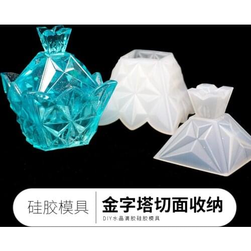 DIY Crystal Candy Storage Box Silicone Mold Diamond DIY Epoxy UV resin Mould For Jewelry Making Gift Box Jewelry Tools