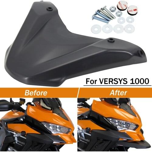 Motorcycle Front Wheel Fender Cover Beak Nose Cone Extension Cowl Black For Kawasaki Versys 1000 2019 2020 VERSYS1000