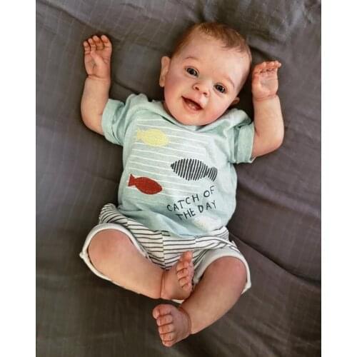 60CM Reborn Finished Doll Painted as in Picture Baby Yannik in Boy With Painted Hair Lifelike Hand Painted Art Doll with Visible