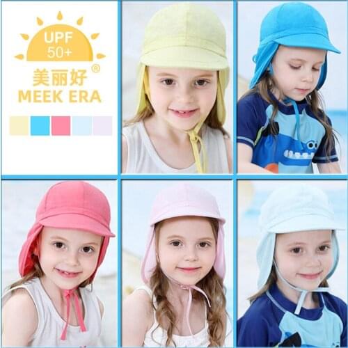 Summer Sun Cap Breathable Ear Protection Foldable Dry Quick Hat 1-7Years Baby Kids Boy Girls Outdoor Sun Hat Cap Hot Sale