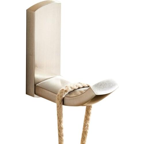 Leyden Brass Solid Towel Hook Heavy Duty, Robe Coat Hanger Small Size Space Saving Wall Mount Brushed Nickel