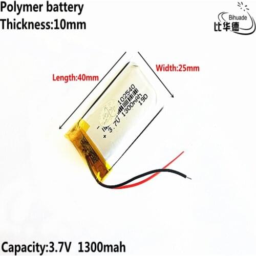 Liter energy battery Good Qulity 3.7V,1300mAH 102540 Polymer lithium ion / Li-ion battery for tablet pc BANK,GPS,mp3,mp4